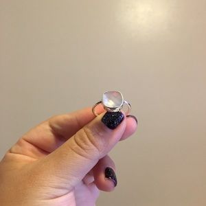 Sterling silver Moonstone ring / Size 6.5